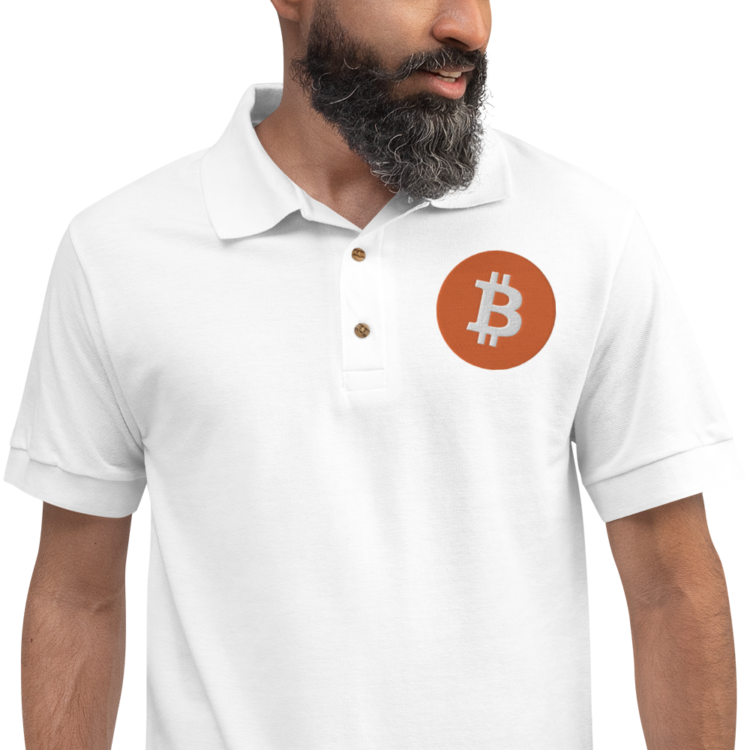 Bitcoin Minimal - Embroidered Polo Shirt